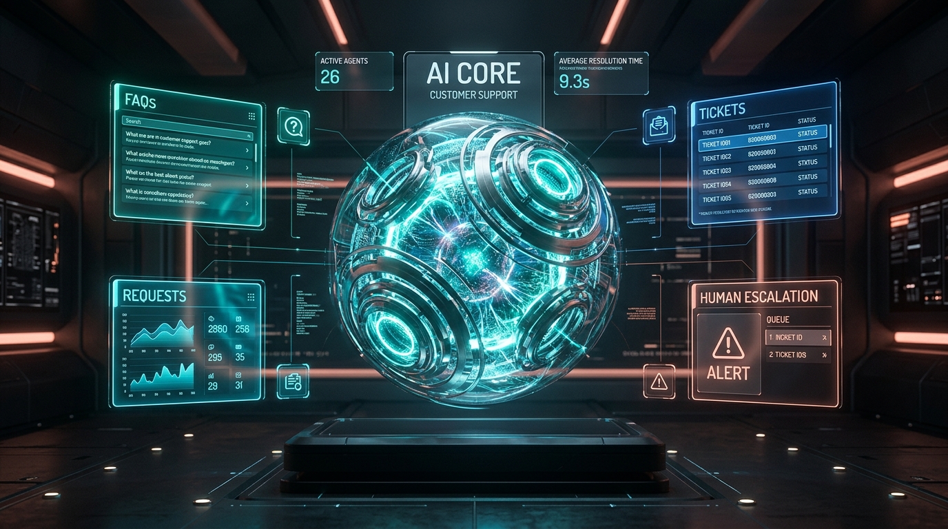 AI Customer Support Core 3D Environment